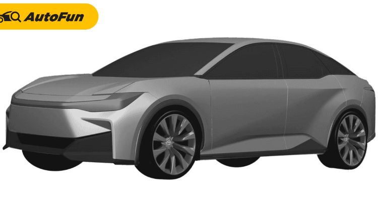 ภาพสิทธิบัตร 2023 Toyota bZ5 ซีดานไฟฟ้าใหญ่กว่า Corolla Altis นิดเดียว