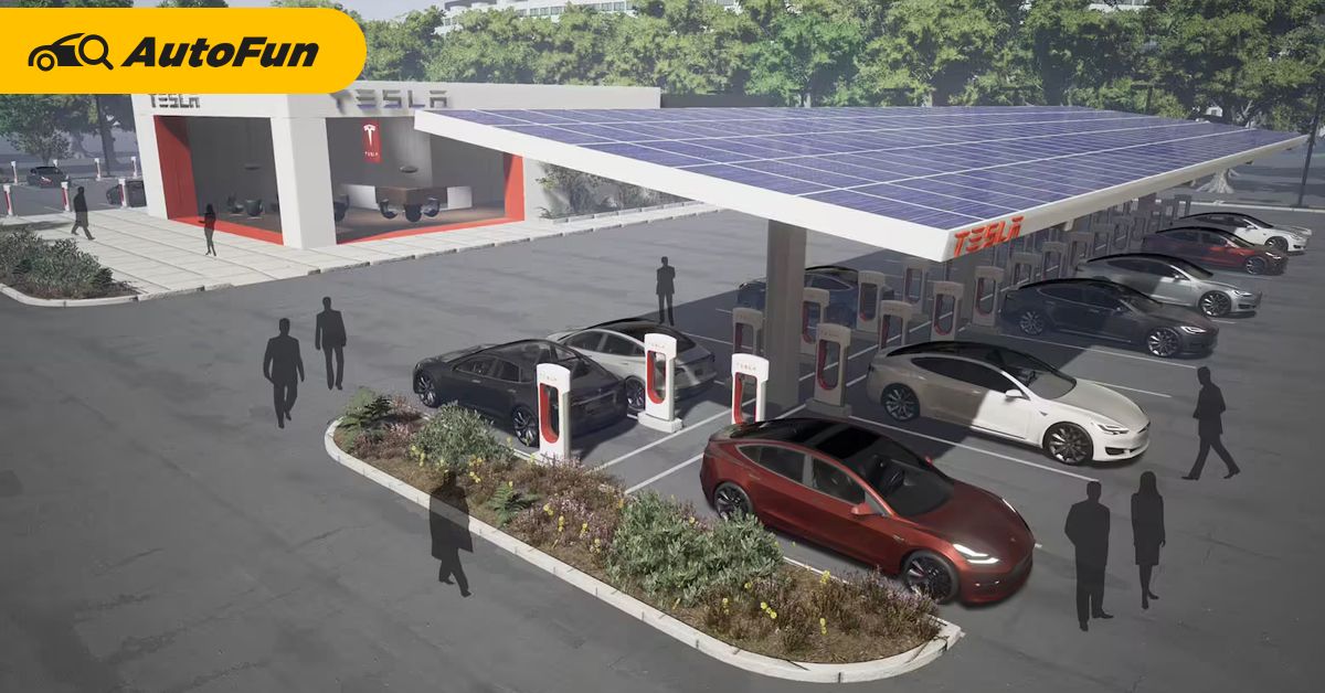 Tesla เล็งแผนสร้างสถานีชาร์จไฟแบบมีโรงหนังและร้านอาหาร! 01
