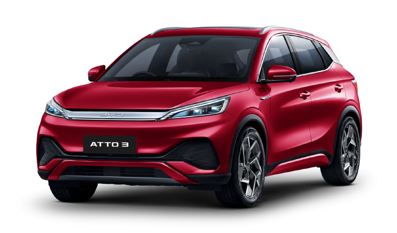 BYD Atto 3 สีแดง Parkour Red